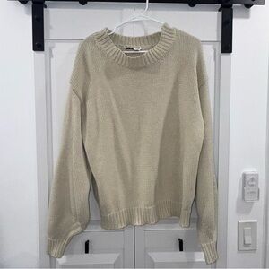 Princess Polly Oversized Cream Crew Neck Sweater